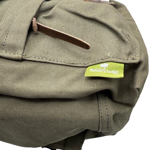 Canvas Daypack in Olive Army Green – Travel, Hike & Commute Backpack *NEW - Picture 10 of 12
